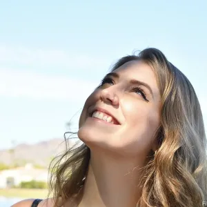 Sage posing naturally in her first video session