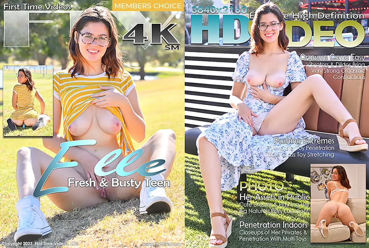 Elle posing outdoors during her first exclusive FTVGirls photoshoot